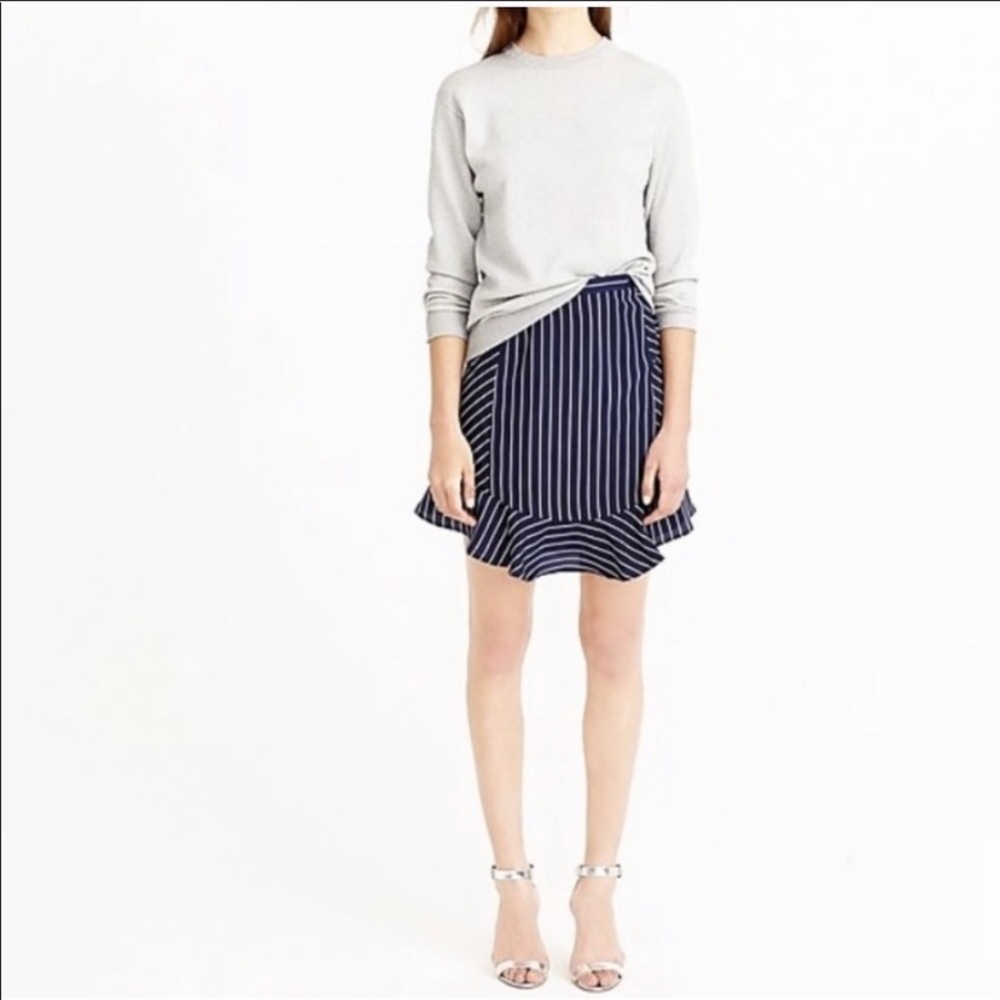J. Crew navy pinstripe skirt